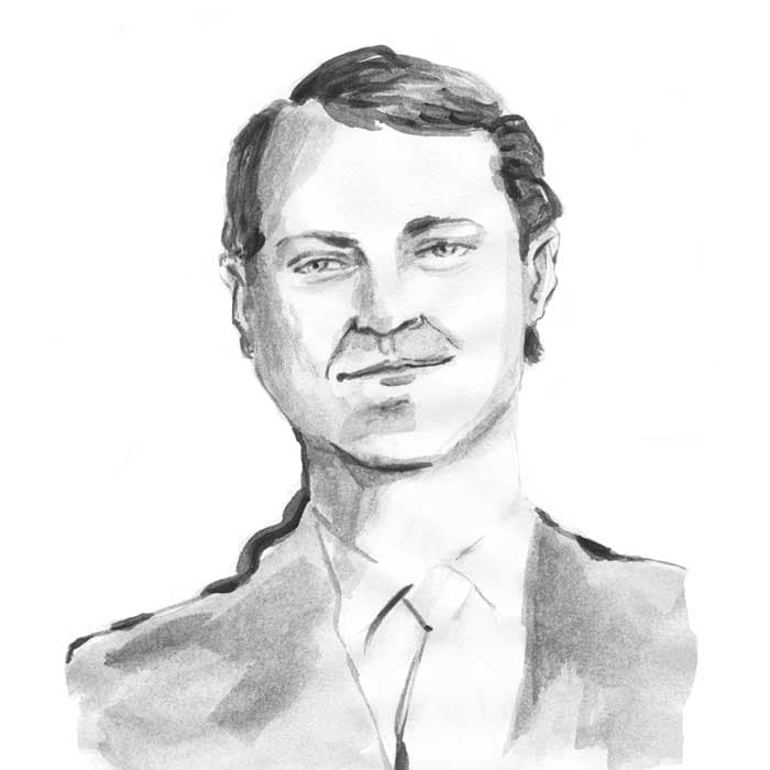 portrait illustration watercolor ink